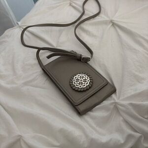 Brighton Beige Crossbody Bag with Silver Detail